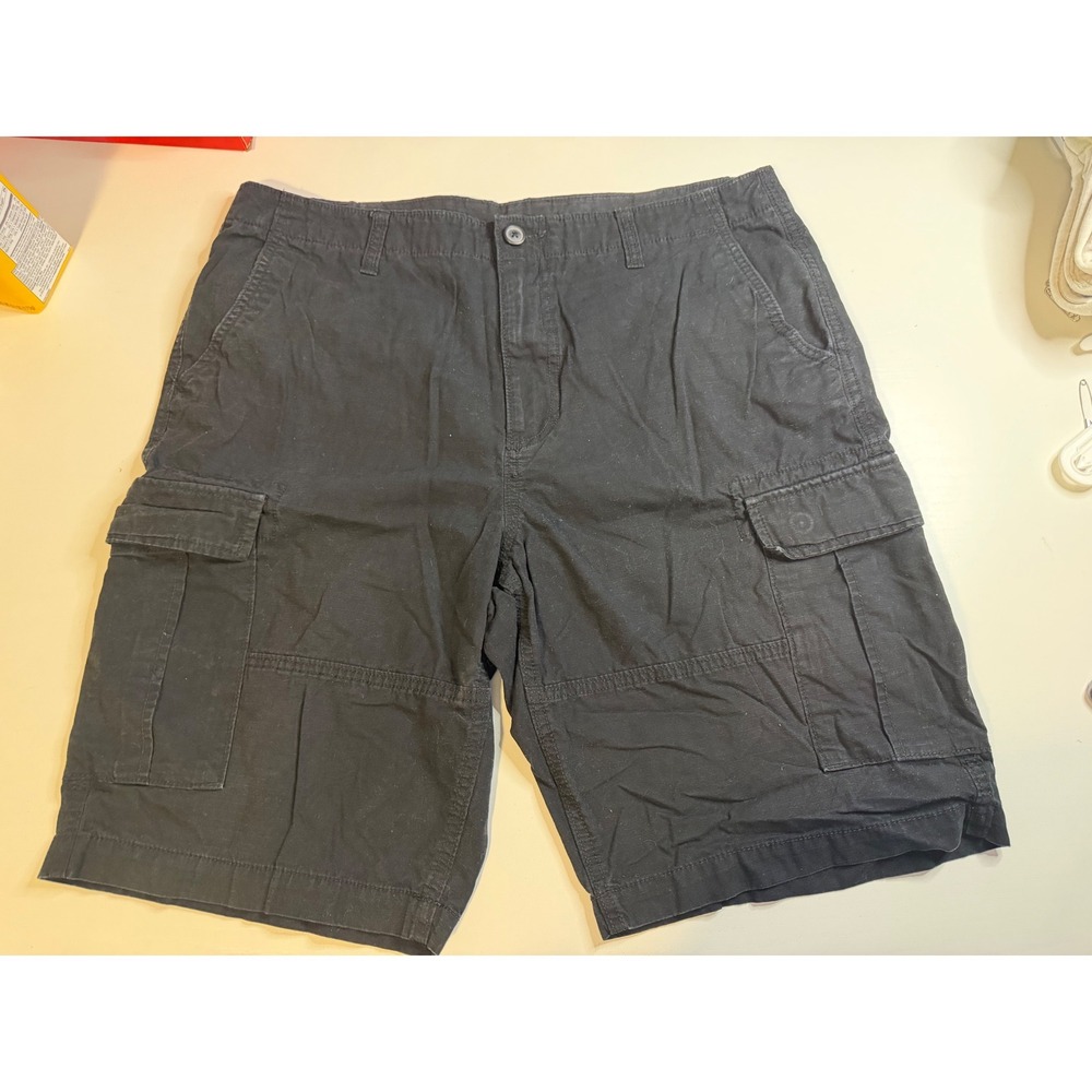 Old Navy Mens Black Cargo Shorts Size 36 Cotton Utility Multi Pocket Casual